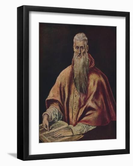 'Der Heilige Hieronymus Als Kardinal', (Saint Jerome as Cardinal), c1590-1600, (1938)-El Greco-Framed Giclee Print