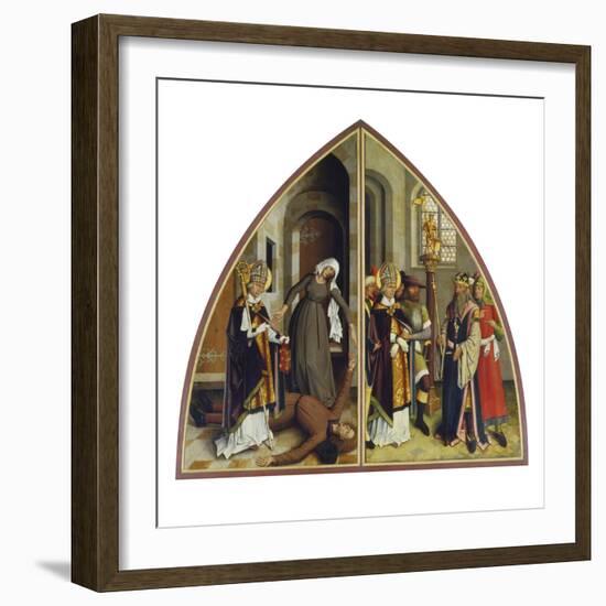 Der Hl.Valentin Heilt Den Fallsuechtigen Und Verweigert Den Goetzendienst-Bartholomaüs Zeitblom-Framed Giclee Print