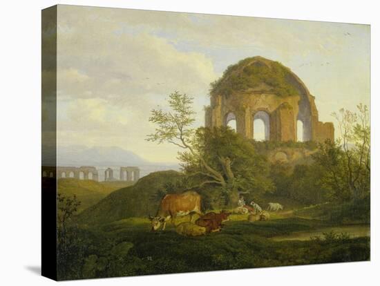 Der Minervatempel östlich von Rom. 1830-Ludwig Richter-Stretched Canvas
