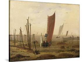 Der Morgen (Ausfahrende Boote). Nach 1815-Caspar David Friedrich-Stretched Canvas