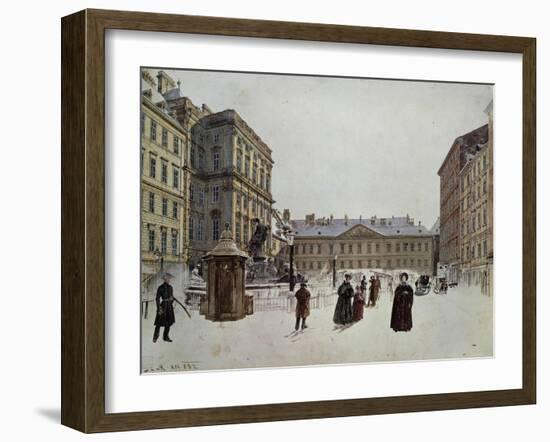 Der Neue Markt, the New Market, Vienna, Watercolour; 1832-Rudolph von Alt-Framed Giclee Print