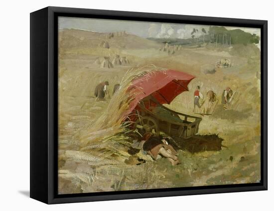 Der rote Schirm. Um 1860-Franz Von Lenbach-Framed Stretched Canvas