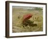 Der rote Schirm. Um 1860-Franz Von Lenbach-Framed Giclee Print