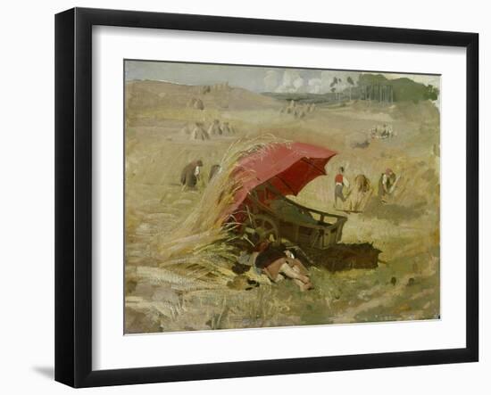 Der rote Schirm. Um 1860-Franz Von Lenbach-Framed Giclee Print