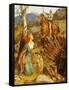 Der Sturz des Rostigen Ritters. The Overthrowing of the Rusty Knight-Arthur Hughes-Framed Stretched Canvas