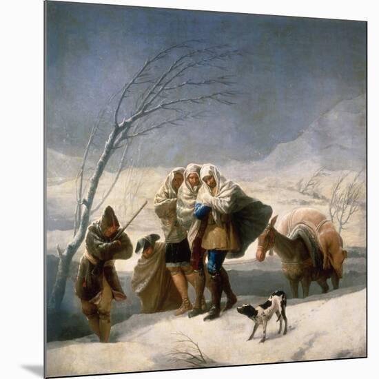 Der Winter (oder: Schneefall). 1786 - 87-Francisco de Goya-Mounted Giclee Print