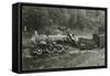 Derailed Locomotive-null-Framed Stretched Canvas