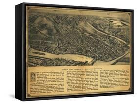 Derby, Connecticut - Panoramic Map-Lantern Press-Framed Stretched Canvas