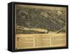 Derby, Connecticut - Panoramic Map-Lantern Press-Framed Stretched Canvas