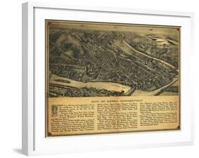 Derby, Connecticut - Panoramic Map-Lantern Press-Framed Art Print