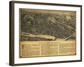 Derby, Connecticut - Panoramic Map-Lantern Press-Framed Art Print