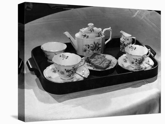 'Derby Posies' Teaset-Elsie Collins-Stretched Canvas