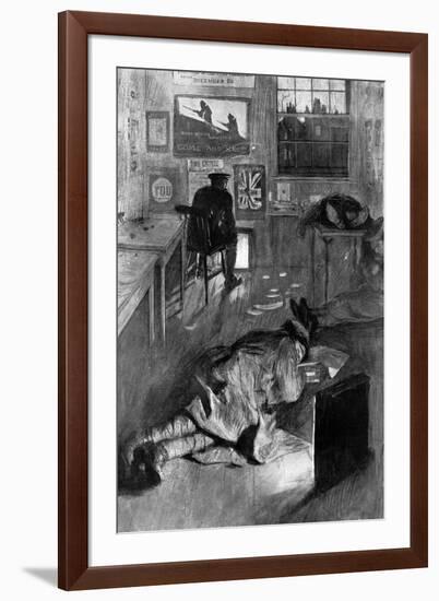 Derby Recruiters Sleeping at a Recruiting Office, WW1-W. Hatherell-Framed Premium Giclee Print