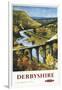 Derbyshire, England - Monsal Dale, Train and Viaduct British Rail Poster-Lantern Press-Framed Art Print