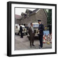 Derbyshire Police Commissioner Taking Delivery of Two New Land Rovers, Matlock, Derbyshire, 1969-Michael Walters-Framed Premium Photographic Print