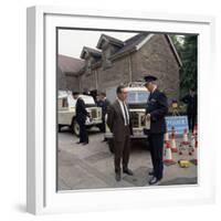 Derbyshire Police Commissioner Taking Delivery of Two New Land Rovers, Matlock, Derbyshire, 1969-Michael Walters-Framed Photographic Print