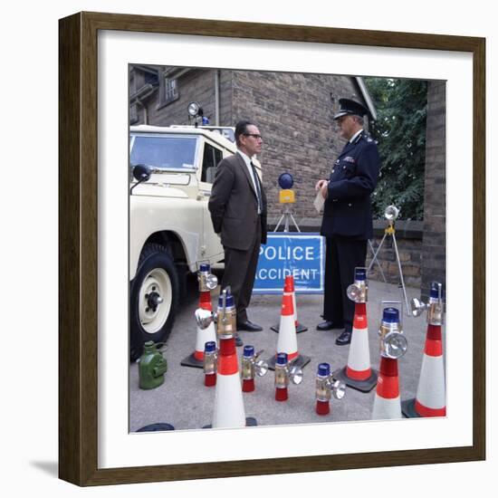 Derbyshire Police Commissioner Taking Delivery of Two New Land Rovers, Matlock, Derbyshire, 1969-Michael Walters-Framed Photographic Print