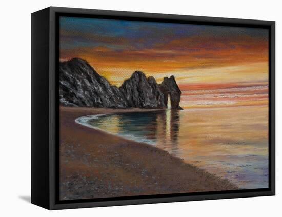 Derdal Door Dorset,  pastel-Margo Starkey-Framed Stretched Canvas