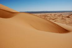 View of desert sand dunes, Grande Dune, Erg Chebbi, Sahara Desert-Derek Hall-Framed Stretched Canvas