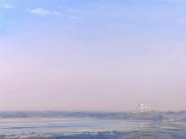 Moon over Varanasi-Derek Hare-Framed Stretched Canvas