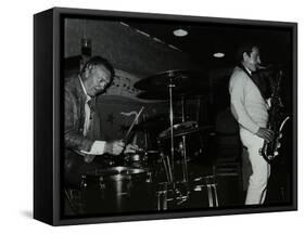 Derek Hogg (Drums) and Bobby Wellins (Saxophone) Playing at the Bell, Codicote, Hertfordshire, 1985-Denis Williams-Framed Stretched Canvas