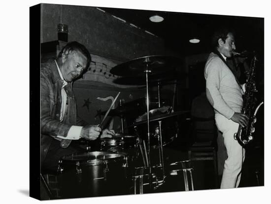 Derek Hogg (Drums) and Bobby Wellins (Saxophone) Playing at the Bell, Codicote, Hertfordshire, 1985-Denis Williams-Stretched Canvas