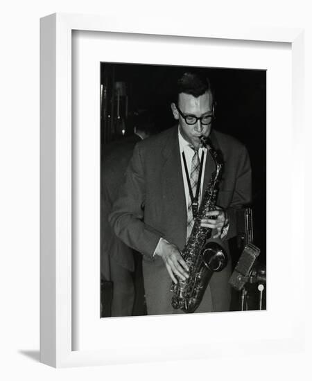 Derek Humble Playing Alto Saxophone at the Civic Restaurant, College Green, Bristol, 1955-Denis Williams-Framed Photographic Print