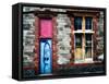 Derelict Door and Window with Graffiti-Clive Nolan-Framed Stretched Canvas