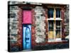 Derelict Door and Window with Graffiti-Clive Nolan-Stretched Canvas