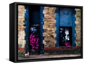 Derelict Door and Window with Graffiti-Clive Nolan-Framed Stretched Canvas