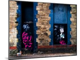 Derelict Door and Window with Graffiti-Clive Nolan-Mounted Photographic Print