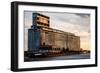 Derelict Grain Elevator on Industrial Pier at Sunset-oliverjw-Framed Photographic Print