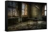 Derelict Interior with Chair and Desk-Nathan Wright-Framed Stretched Canvas