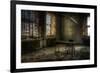 Derelict Interior with Chair and Desk-Nathan Wright-Framed Photographic Print
