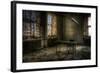 Derelict Interior with Chair and Desk-Nathan Wright-Framed Photographic Print