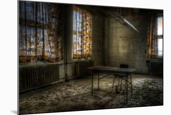Derelict Interior with Chair and Desk-Nathan Wright-Mounted Photographic Print