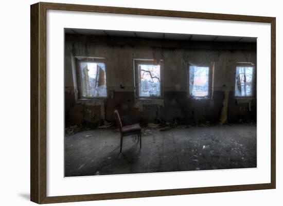 Derelict Interior with Chair-Nathan Wright-Framed Photographic Print