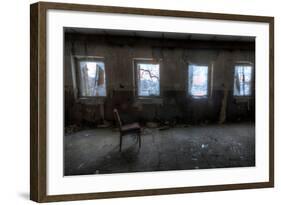 Derelict Interior with Chair-Nathan Wright-Framed Photographic Print