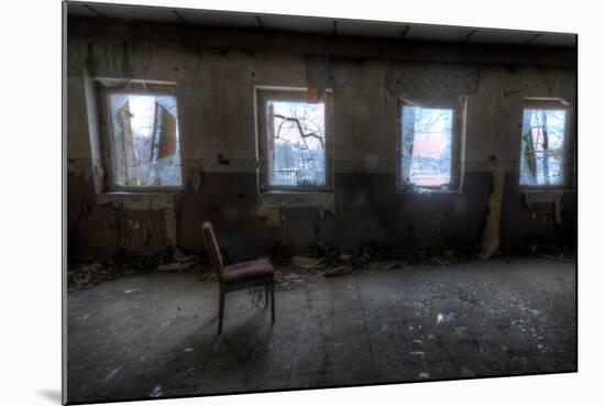 Derelict Interior with Chair-Nathan Wright-Mounted Photographic Print