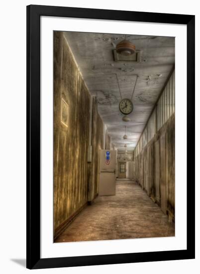 Derelict Interior with Clock-Nathan Wright-Framed Photographic Print