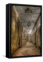 Derelict Interior with Clock-Nathan Wright-Framed Stretched Canvas