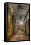 Derelict Interior with Clock-Nathan Wright-Framed Stretched Canvas