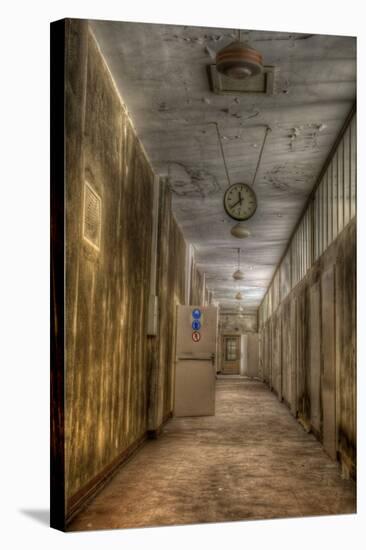 Derelict Interior with Clock-Nathan Wright-Stretched Canvas
