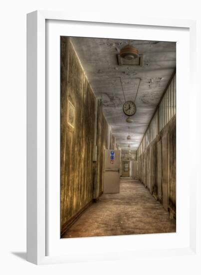 Derelict Interior with Clock-Nathan Wright-Framed Photographic Print