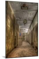 Derelict Interior with Clock-Nathan Wright-Mounted Photographic Print