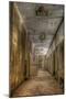 Derelict Interior with Clock-Nathan Wright-Mounted Photographic Print