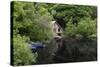 Derelict Old Retro Boathouse and Rowing Boats Hidden in Forest Lake in Summer-Veneratio-Stretched Canvas