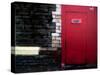 Derelict Red Door-Clive Nolan-Stretched Canvas