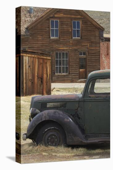 Derelict Vintage Truck and Old Buildings, Bodie Ghost Town, California-David Wall-Stretched Canvas