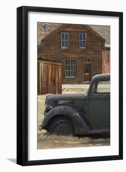 Derelict Vintage Truck and Old Buildings, Bodie Ghost Town, California-David Wall-Framed Photographic Print